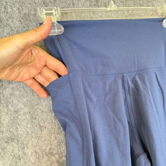 American Giant Leggings Blue Gray Gym Workout Athletic Pocket Size 6 Made USA - Picture 3 of 10